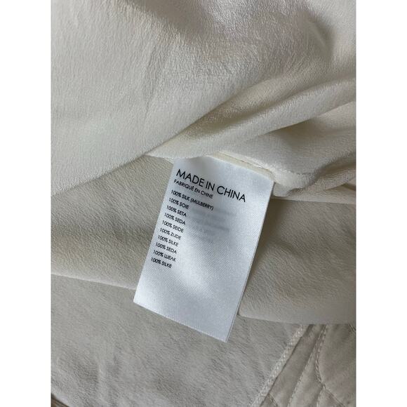 Club Monaco 100% mulberry silk white prairie button up long sleeve blouse size s - Picture 8 of 8